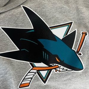 Large Heather Gray Hooded Sweater San Jose Sharks